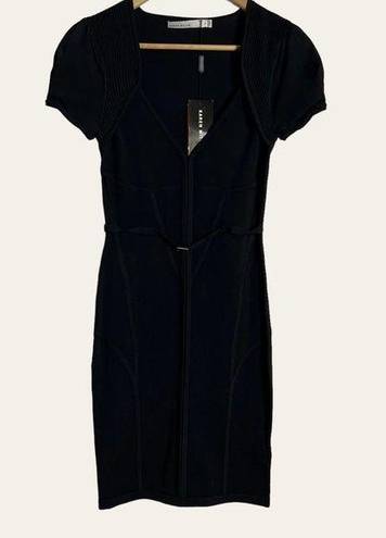 Karen Millen  NEW Black Knit Cocktail Pencil Dress Size 2