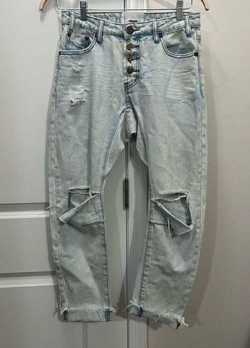 One Teaspoon  Light Blue Saints High-Rise Boyfriend Denim Jeans Size 25 US