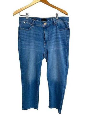 Talbots  Womens Denim Jeans Straight Leg Crop Blue Womens Size 10 Stretch