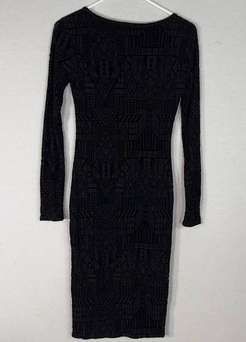 Sans Souci  Velvet Long Sleeve Bodycon Dress Women's Size Small