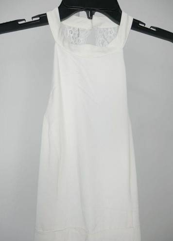 Lulus  White Satin Lace Backless Halter Maxi Formal, wedding Dress S