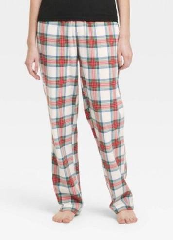 Lounge Wondershop Pajama Pant XXL Womens Fleece Plaid Sleep  Red White Plaid NWT
