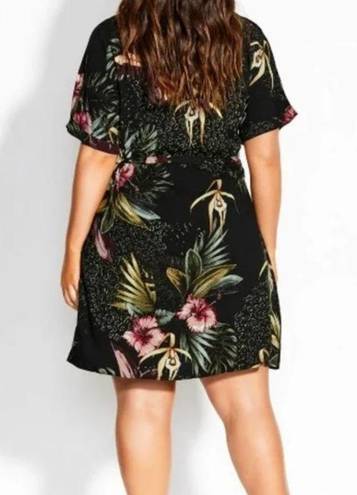 City Chic  Phucket Tropical Button Front Floral Shirt Dress Womens Size 18 NWT