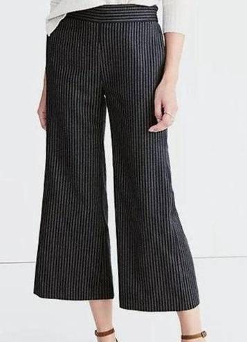 Madewell  Womens Bryant Wide Leg Pinstripe Trouser Pants Pull On Grey Size Large