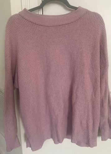 Aerie Oversized Waffle Knit Purple Long sleeve