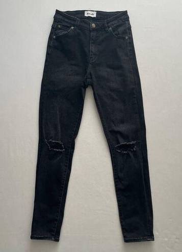 Rolla's  Jeans Womens 29 Black Westcoast Ankle Mid Rise Skinny Distressed Stretchy