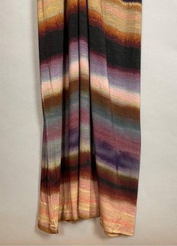 Young Fabulous and Broke  Maxi Dress Striped Tie-dye Racerback‎ Ruched Large Summer