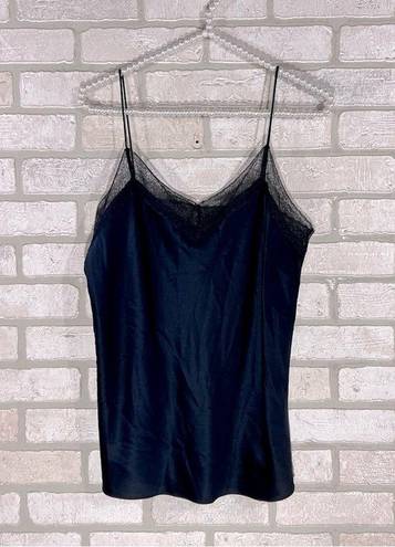 Vince  Lace Edge Silk Camisole in Navy Size M