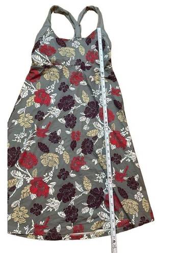 Patagonia  Morning Glory Gray Floral Print Strappy Cross Back Shelf Bra Dress S