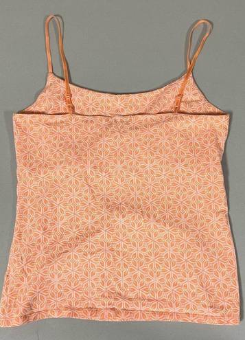 Gap Orange Pastel Flower Floral Mandala Graphic Shelf-Bra Cami Camisole Tank Top Tee Shirt Size M 🧡🤍