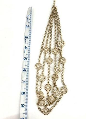 Coldwater Creek  Gold Nautical Anchor layered classic necklace chunky chain