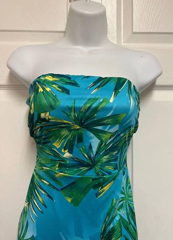 One Piece Palm Tree Strapless  Body Con Jumper