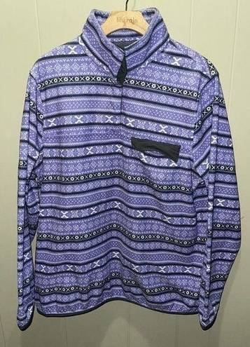 Jachs  Sweater Womens Extra Large Purple Fleece Pull Over Mock Neck Cabin Outdoor