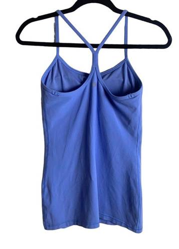 Lululemon  Size 6 Power Y Tank Top Blue Razor Back Activewear Built In Bra Yoga