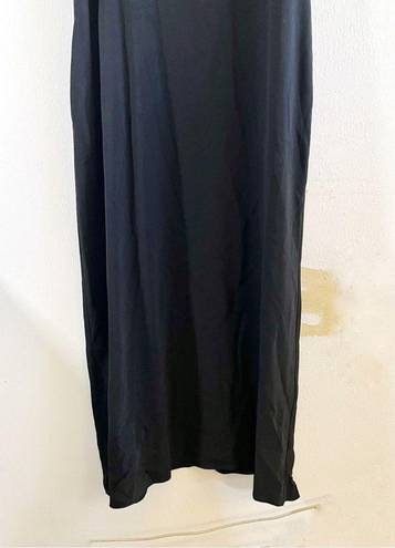 Max Mara ‘S  Dress Black Scoop Neck Sleeveless Maxi Slip Dress Sz S EUC LBD