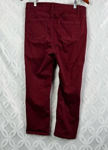 J.Jill  Christian Siriano Merlot Straight Leg Ankle Length Jeans Size 10