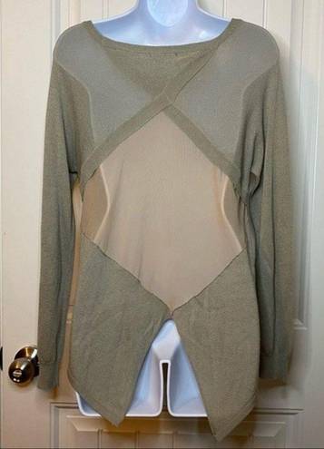 Kerisma  Joelle Khaki Long Sleeve Tee Top Sz S