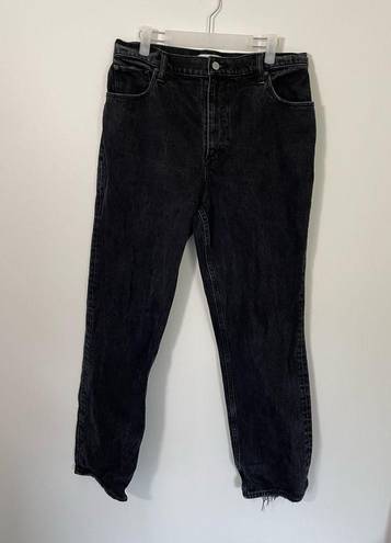 Abercrombie & Fitch  The 90’s Straight Ultra High Rise Black Denim Jeans