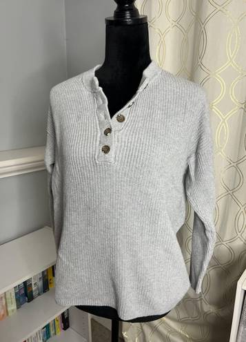 Aerie Oversized Pullover Quarter-button Knit Sweater