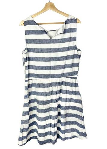 BeachLunchLounge  Blue & White Stripe Fit & Flare Summer Dress L