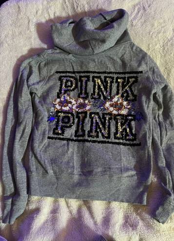 PINK - Victoria's Secret HTF-Victoria secret PINK Tropical Flower Sequin Full Zip/Capri Sweats Matching set XS