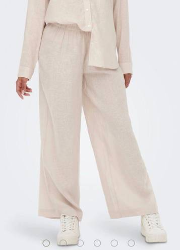 Only High Waisted Straight Leg Linen Pant