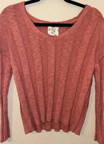 Hippie Rose Sweater Pink Cropped