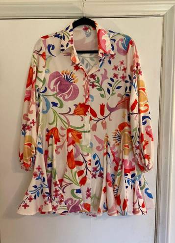 Floral Button Down Dress Multi Size M