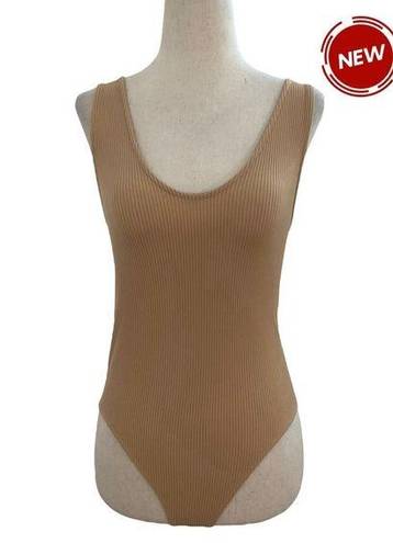 Anwnd  Beige Bodysuit Tank Top Women Size Large NWT | 10H-45