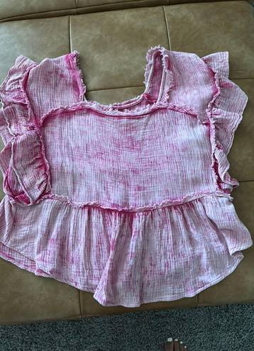 bibi pink ruffle top