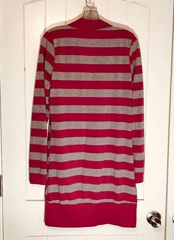 belle du jour Striped V Neck Cardigan Tunic Sweater