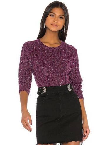 GRLFRND  freckled fuchsia ribbed sequin glitter sweater pullover