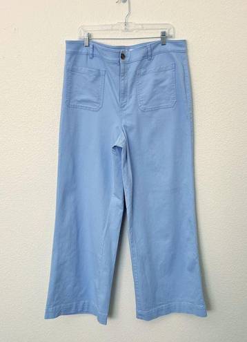 Loft [] Periwinkle Blue Palmer Wide Leg Patch Pocket High Rise Twill Pants Sz 16