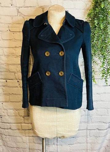 Juicy Couture Pea Coat XS Navy Military Double Breast Feminine