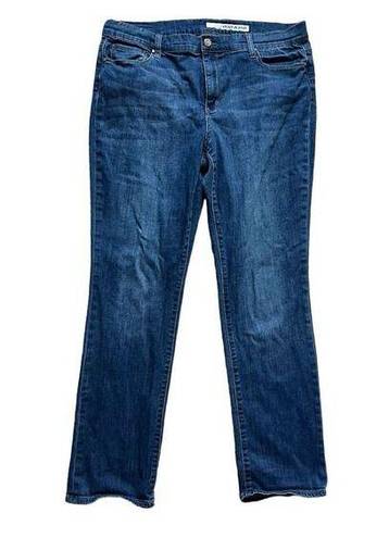 DKNY Womens  Donna Karan New York Dark Rinse Straight Leg Jeans - Sz 14