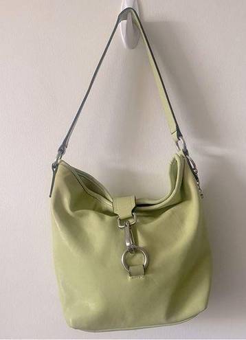 Vintage 90s Genuine Leather Pastel Green Shoulder Bag