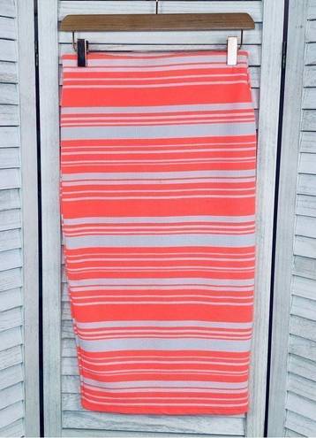 Brat Star  Neon Striped Pencil Skirt Small White Pink