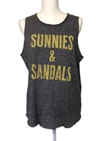 Grayson Threads NWOT Heather Gray Sunnies & Sandals Tank Top New