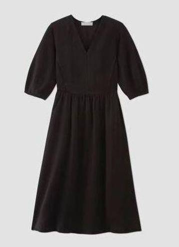 Everlane  The TENCEL Puff-Sleeve Dress in Black XL NWT