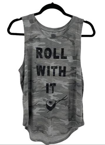 Grayson Threads  Women’s Camo "Roll With It" Sushi Graphic Tank Top Size L