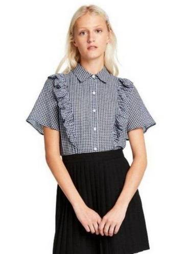 Sandy Liang 💕 x TARGET💕 Short Sleeve Ruffle Blouse ~ Gingham Print Medium