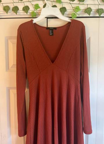 Forever 21 Burnt Orange Longsleeve Dress