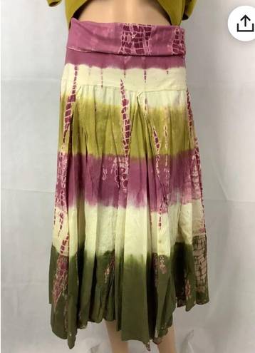 Tracy Evans  Limited Long Tie Dye Skirt Size Large Fold Over Waist Boho Hippie