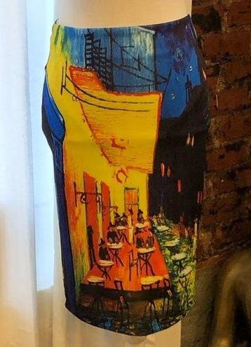 Vibrant Pencil skirt with  color print