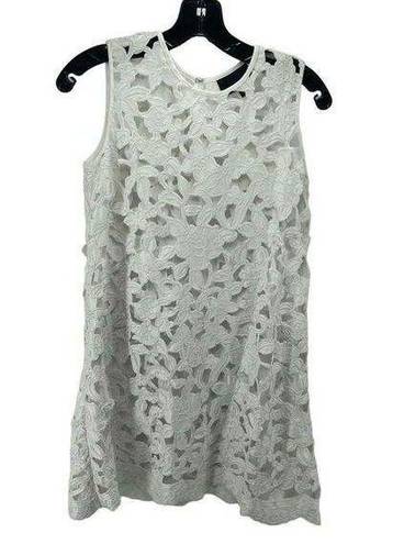 Cynthia Rowley  Womens Laser Cut Dress Sleeveless Mini White Size 0