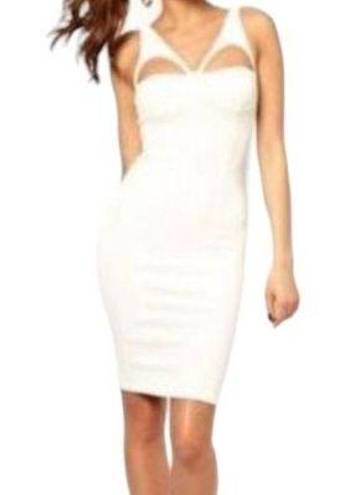 Oh My Love  Women's Cream Sleeveless Midi Dress Size Xsmall