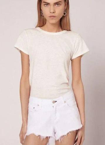 Rag and Bone  White Denim Mid-Rise Cut-Off Jean Shorts