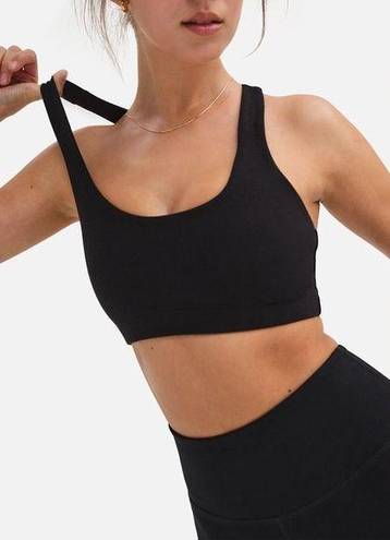 Mate the Label  Organic Cotton Stretch Sports Bra L Black