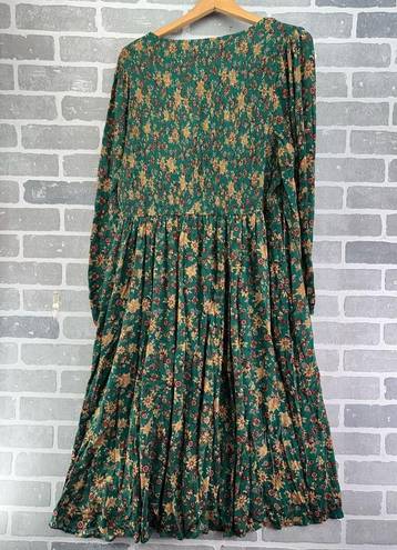 Torrid  Green V Neck MIDI Boho Floral Dress Size 2X