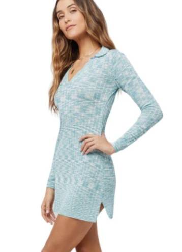 l*space L*  Women’s Aria Long Sleeve Collared Bodycon Dress in Sky New w Tag Sz M